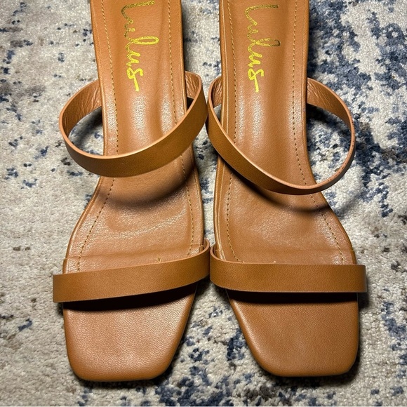 Lulus Tan Fallyn Naked Strap Slide Heel Sandals Size 9 - Picture 6 of 10